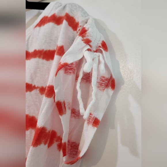 Women's Talbots Orange/Coral Striped Shirt, Size L - Picture 7 of 11